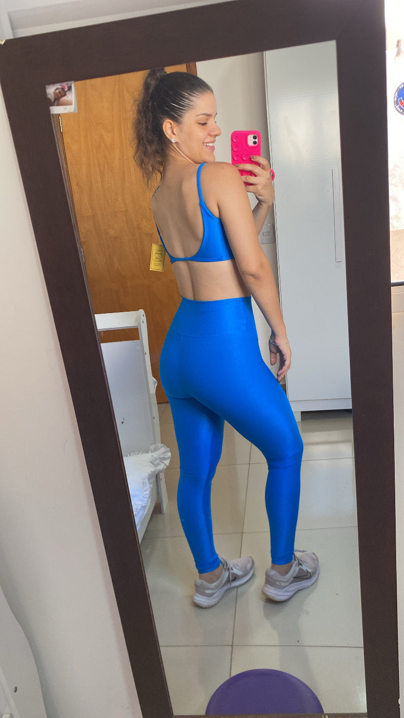 Legging Básica - Compressão Azul Safira