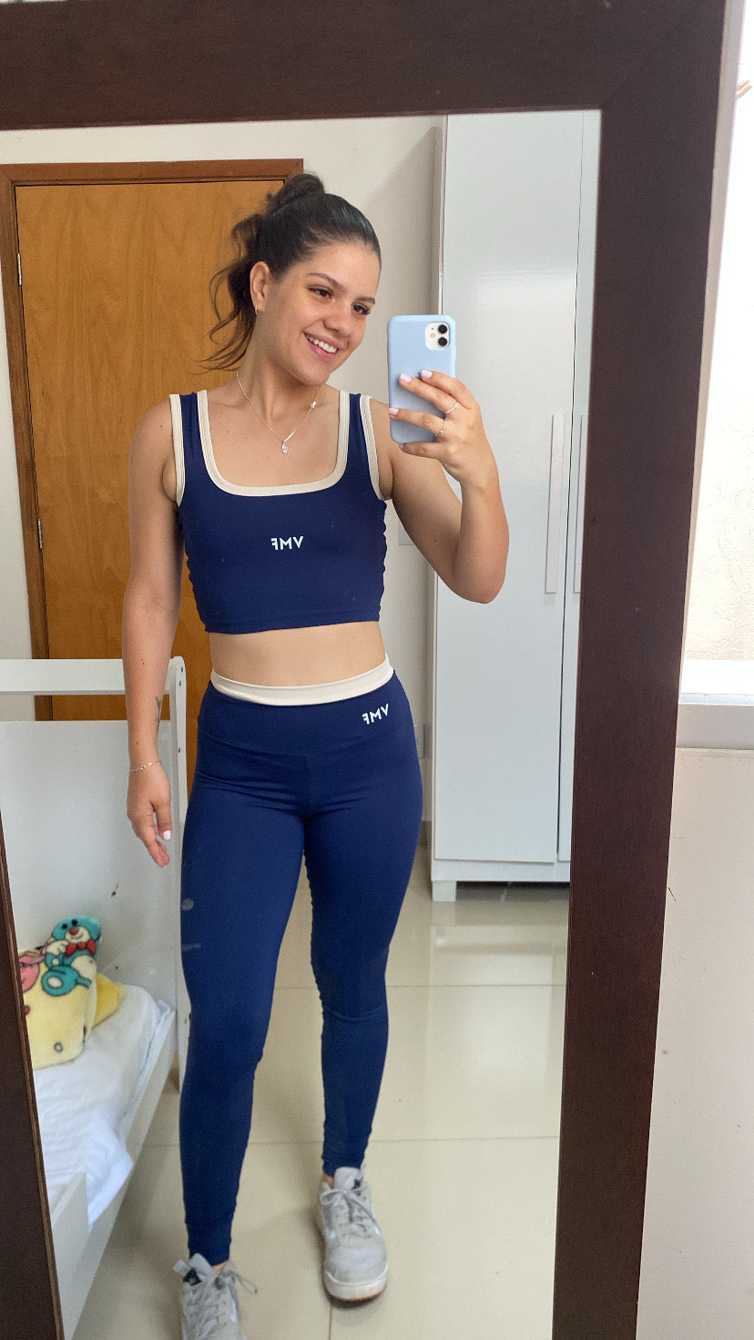 Top Agata - Light Marinho/Off